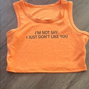 Orange Graphic Crop Top